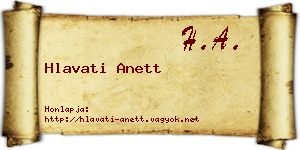 Hlavati Anett névjegykártya