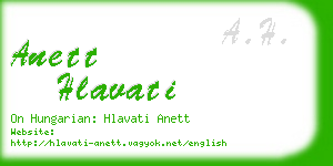 anett hlavati business card